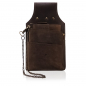 Preview: Leder Kellnerset Kellnerholster + Kellnerbörse (182D) Börse Halfter Tasche Braun Neu