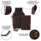 Preview: Leder Kellnerset Kellnerholster + Kellnerbörse (182D) Börse Halfter Tasche Braun Neu