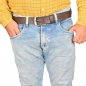 Preview: UMTI® Gürtel Herren Ledergürtel aus Büffelleder für Männer 25- (22A) Jeans Echtleder 35mm breit kürzbar Neu