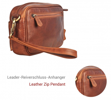 Leder Handgelenktasche für Unisex aus Rindleder 23- (147A) Herrentasche echtes Leder Tasche Bag Neu