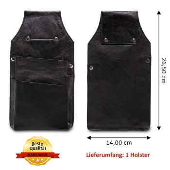Revolvertasche Kellnertasche schwarz 14,5 x 24 cm Leder oder Kunstleder wählbar 