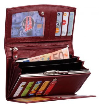 Leder Damenbörse Damen Börse 22- (61B) mit RFID-Schutz Portemonnaie Geldbeutel Portmonee Portmonai Geldbörse Neu