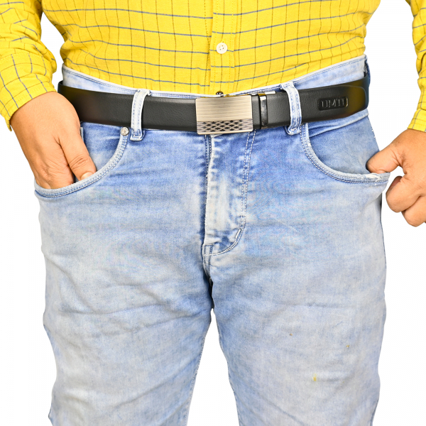 UMTI ® 2 in 1 Reversible Gürtel Herren Ledergürtel aus Büffelleder für Männer 24- (16A) Jeans Echtleder Braun 35mm breit kürzbar Neu