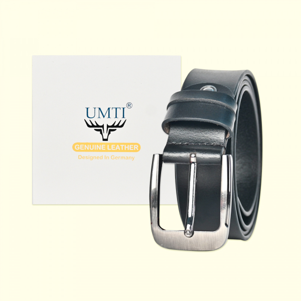 UMTI® Gürtel Herren Ledergürtel aus Büffelleder für Männer 25- (17A) Jeans Echtleder 35mm breit kürzbar Neu
