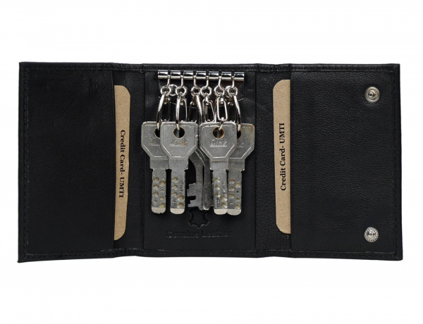 Schlüsseltasche Schlüsseletui 23- (193A) UMTI Leder Schlüsselmäppchen mit 6 Schlüsselhaken Neu