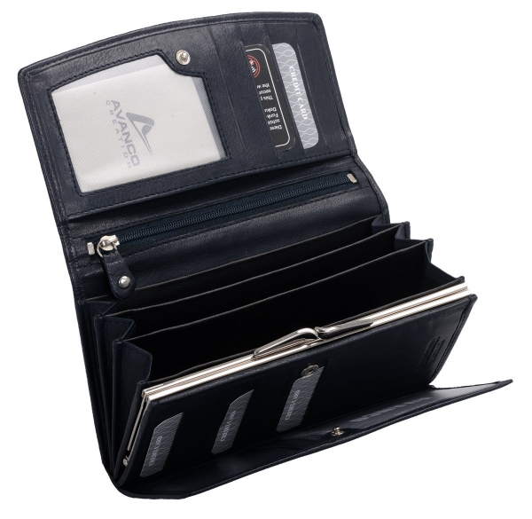 Leder Damenbörse Damen Börse 22- (62A) mit RFID-Schutz Portemonnaie Geldbeutel Portmonee Portmonai Geldbörse Neu